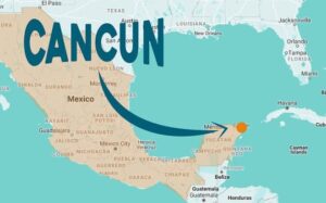 Where is Cancun located in Mexico map?