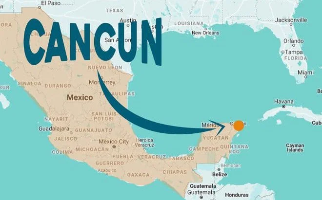 where's cancun on the map
